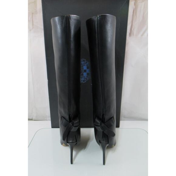 Vince Camuto Kammitie Size 9 Foldover Knotted Back Strap Tall Dress Boots Black - Picture 4 of 8